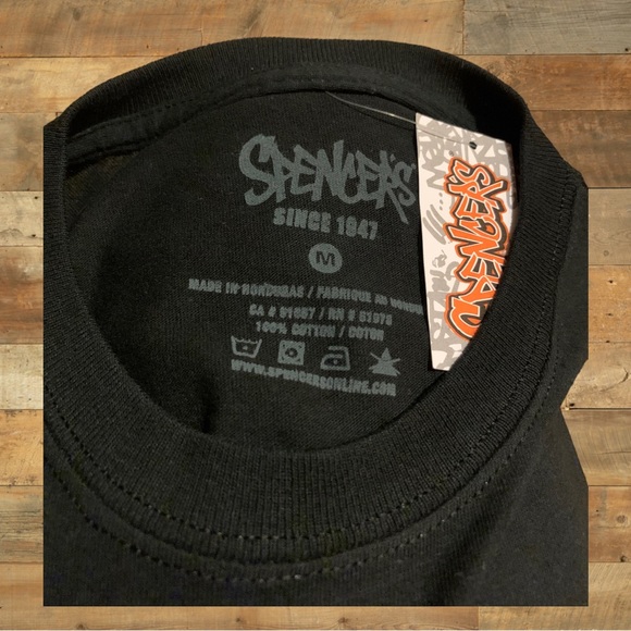 Spencer’s Neon Sign Funny The Devil Made Me Do It Halloween Horror Shirt - Picture 4 of 5